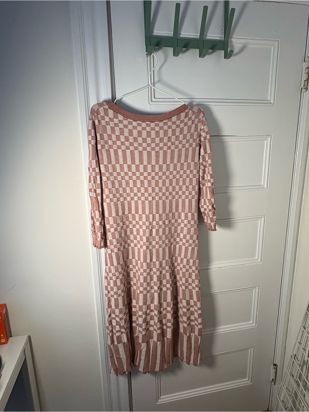 M.M.LaFleur The Tippy Dress - Checkered Knit in Red Clay/Natural - Picture 5 of 6